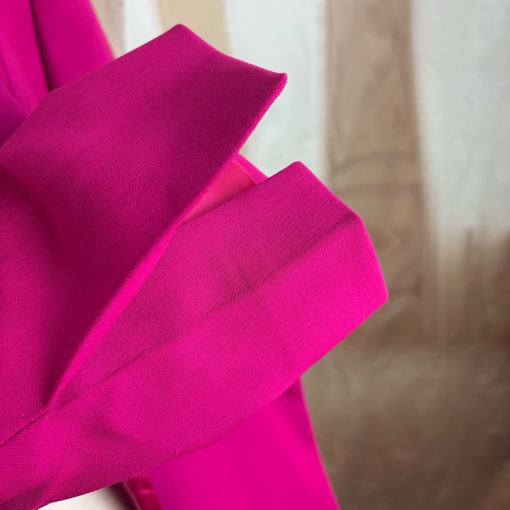 NEW St. John Fuchsia Wool Tailored Open Blazer - Picture 10 of 15